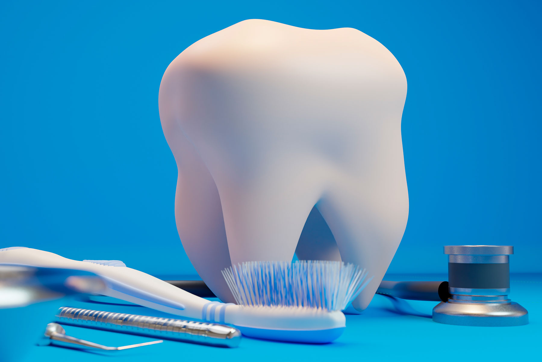 Dentist performing a modern dental checkup
